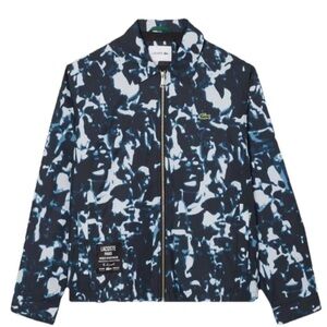 Lacoste Paris Jacket Print Motif Windbreaker Blue Lightweight Men’s Small Medium
